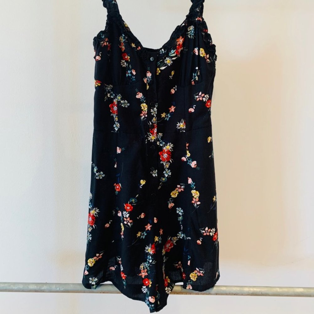 Urban Outfitters - Black Floral Romper